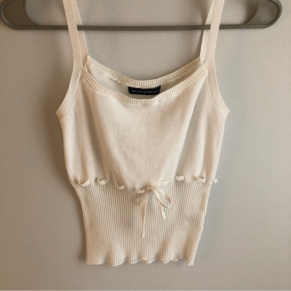Brandy Melville Tie Waist Sweater Tank Top